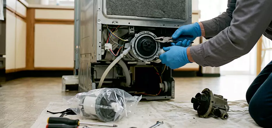 Dishwasher Motor Pump Replacement in Dracut